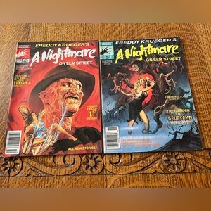2 1989 Marvel Freddy Krueger nightmare on elm street comic/magazize Set